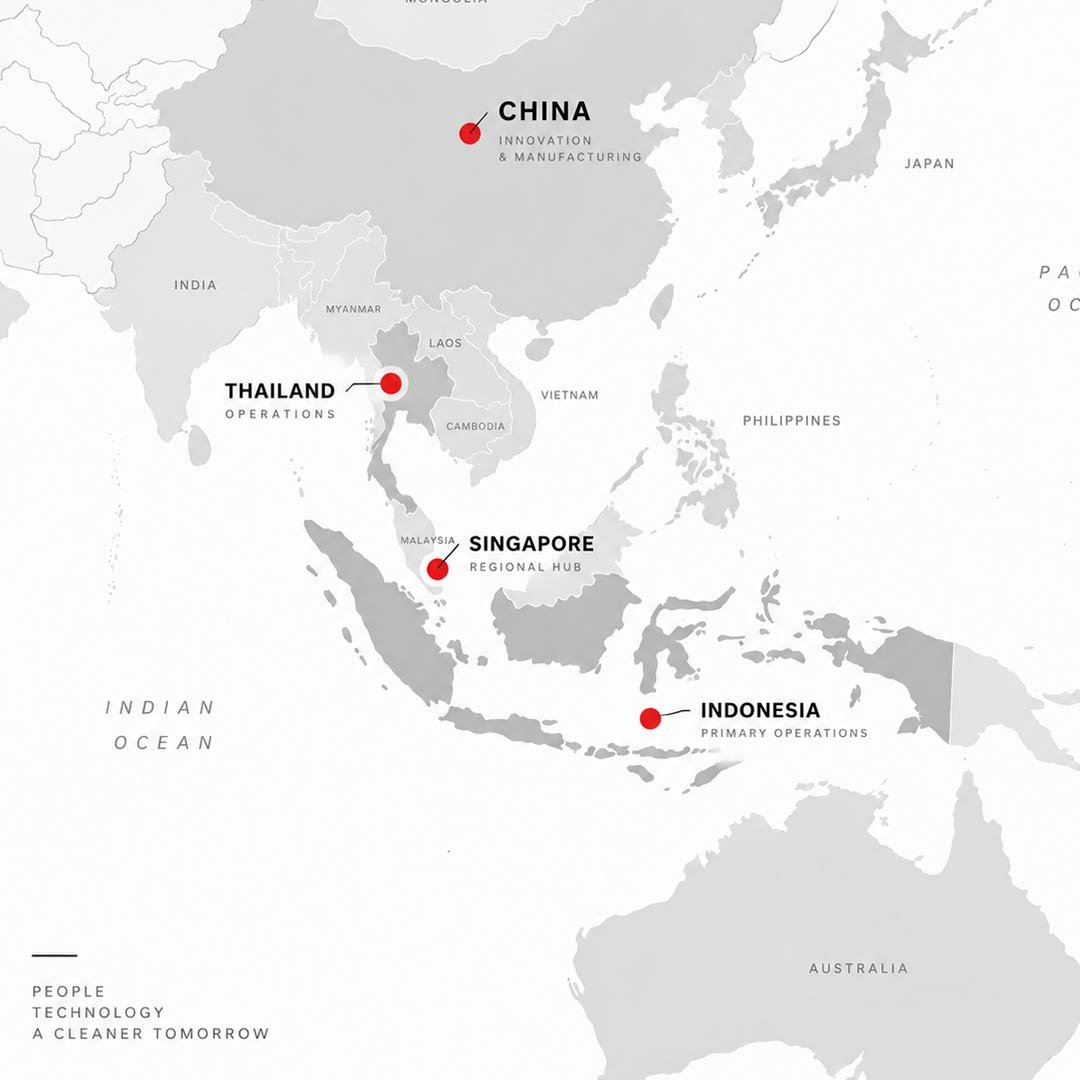Light, bright map of Southeast Asia