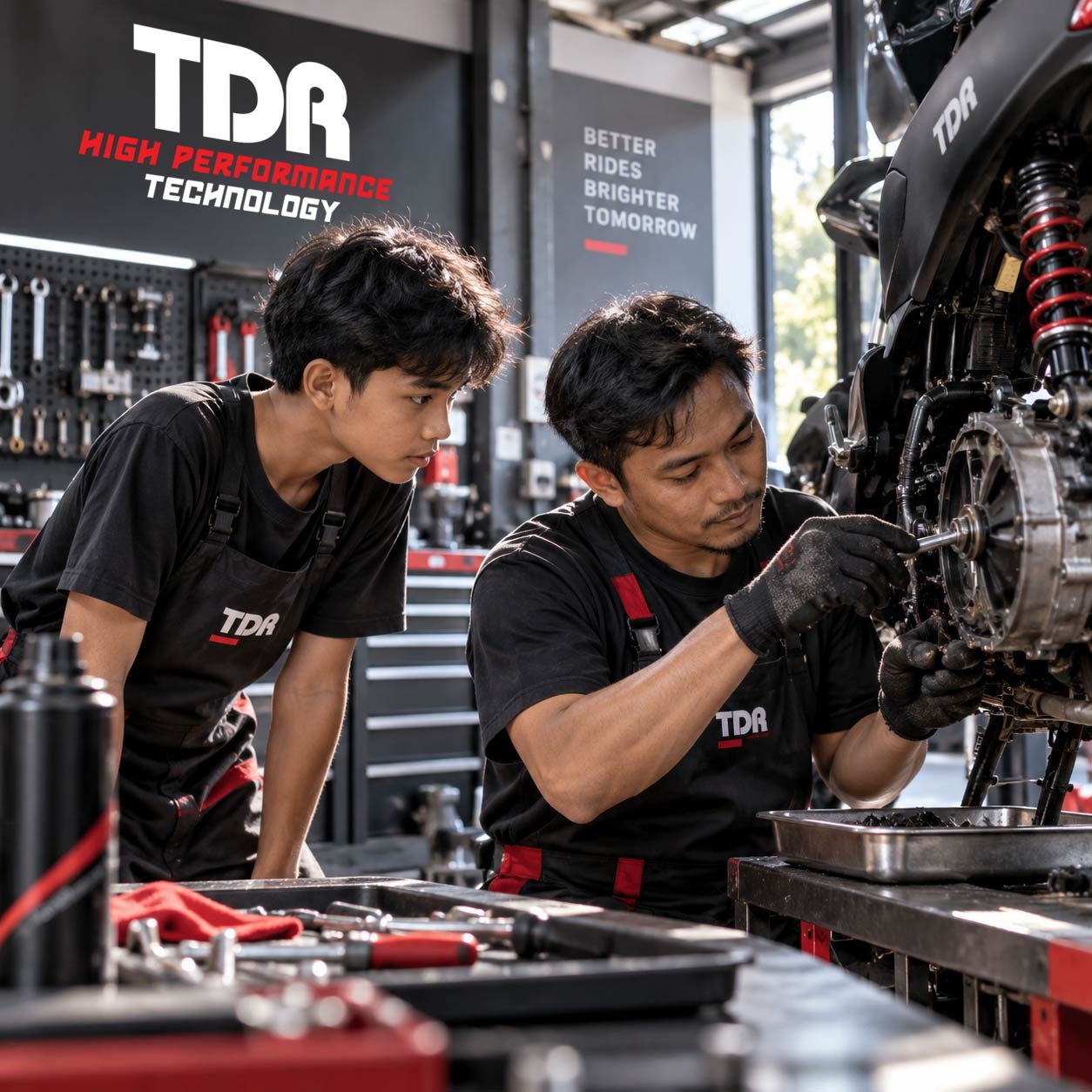 A young helper watching and learning in a workshop